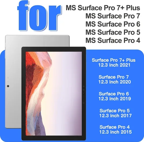 Vista 2 de DreamerX Funda para Microsoft Surface Pro 7+ Plus/Pro 7/6/5/4 de 12.3 pulgadas, funda protectora de silicona resistente resistente con mango