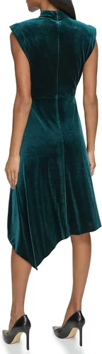 Vista 4 de Karl Lagerfeld Paris Vestido midi de terciopelo para mujer