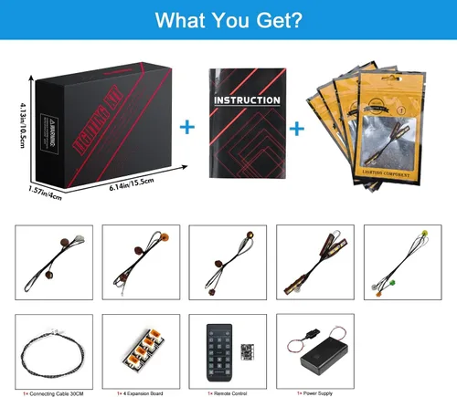 Vista 8 de VONADO Kit de luces LED compatible con Lego A-Frame Cabin 21338, control remoto, iluminación compatible con Lego 21338 (sin modelo, solo luces)