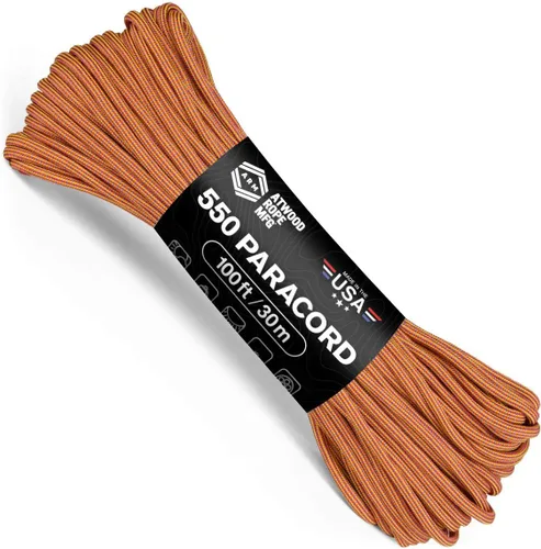 Vista 18 de Atwood Rope MFG Cuerda de paracaídas de nailon 550 que cambia de color, 100 pies, 7 hebras, equipo de supervivencia exterior, fabricado en Estados
