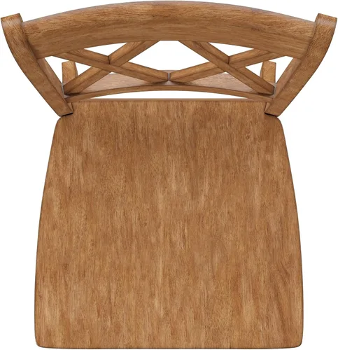 Vista 4 de Inspire Q Eleanor X - Silla de comedor de madera (2 unidades), diseño clásico de madera de caucho con acabado de roble