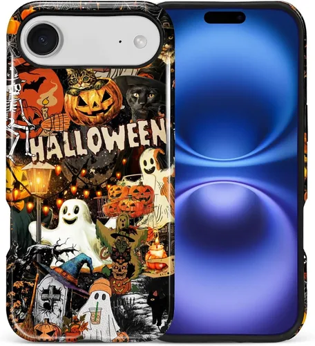 Vista 26 de Funda para iPhone 13 iPhone 14, a prueba de golpes, funda protectora híbrida de 2 capas, doble protección contra caídas, antiarañazos, diseño