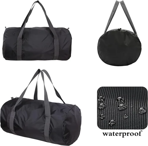 Vista 4 de Bolsa de viaje plegable, bolsa de gimnasio ligera y portátil, bolsas deportivas para mujeres y hombres, para campamento, fitness y excursiones