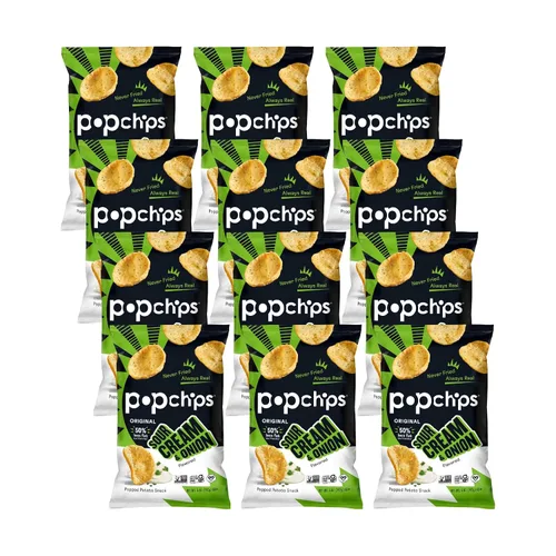 Vista 20 de Popchips Paquete variado de papas fritas, porciones individuales de 0.8 onzas (paquete de 24), 4 sabores: 8 sal marina, 8 barbacoa, 4 crema agria