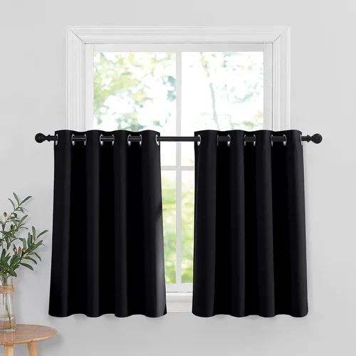 Vista 113 de RYB HOME - Cortinas para armario de 36 pulgadas, cortinas para oscurecer la habitación con ojales resistentes a la oxidación, cortinas de Aqua