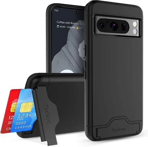 Vista 9 de Funda tipo cartera para Google Pixel 7a, funda de doble capa con ranura para tarjeta y soporte para Google Pixel 7a - Púrpura