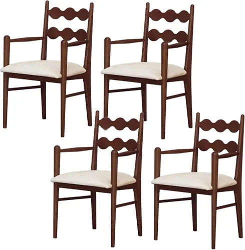 Vista 38 de Sillas de comedor tapizadas, silla de cocina con respaldo, silla de sala de estar con brazos versátil asiento de comedor de granja, sillas
