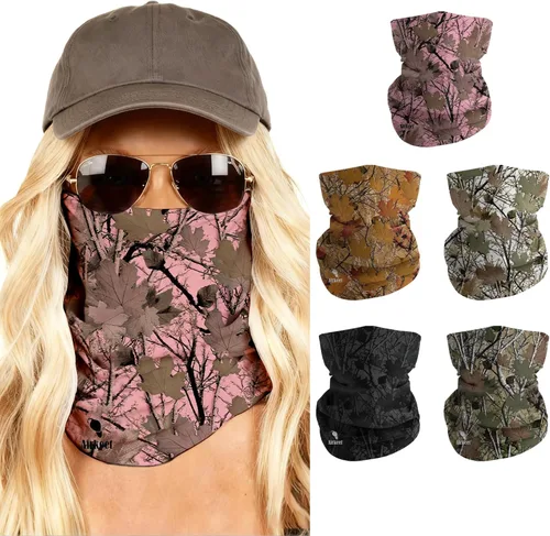 Vista 15 de Máscara facial para hombres y mujeres, protección solar UPF 30+, transpirable, bandana para motocicleta, senderismo, pesca