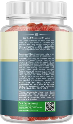 Vista 9 de Gomitas de apoyo para la visión para adultos, suplementos de luteína y zeaxantina para la salud ocular, potentes vitaminas de luteína para los ojos