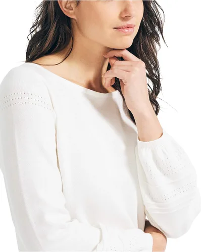 Vista 4 de Nautica Suéter clásico de algodón suave para mujer