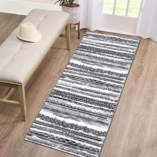 Vista 8 de FairOnly Tapete marroquí bohemio de 2 x 3 pulgadas, lavable, antideslizante, pequeño, para baño, cocina, dormitorio, entrada