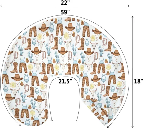 Vista 9 de Blue Western Cowboy - Fundas de almohada de lactancia para niños, botas de vaquero, sombrero, caballo, cactus, sol, vaca, calaveras, funda