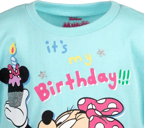 Vista 5 de Disney Minnie Mouse Princess Belle The Little Mermaid Moana Lilo &Stitch Frozen - Camiseta de cumpleaños para niñas pequeñas a niños pequeños