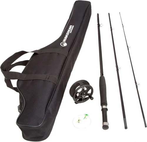 Vista 9 de Wakeman Outdoors Fly Fishing Rod & Reel Combo Starter Kit with Case and Accessories