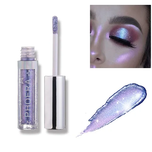 Vista 16 de Sombra de ojos con purpurina, maquillaje para ojos líquido, brillante, colores claros, lápiz en barra brillante, de larga duración, impermeable, A102