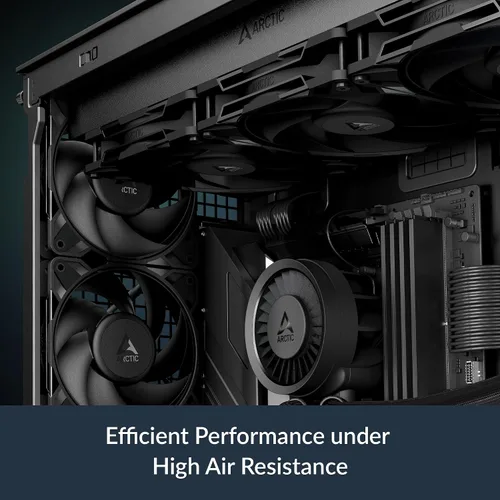 Vista 3 de ARCTIC P12 Pro - Potente Ventilador Premium, Ventilador PWM de 120 mm, 600-3000 RPM, 0 RPM <5% PWM, Rodamiento de Fluido Dinámico, 4-Pin - Negro