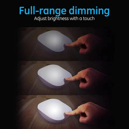 Vista 3 de Enbrighten SleepLite LED de mesa, luz nocturna, sensor táctil, regulable, luz de sueño ámbar/blanca, funciona con pilas, lámpara de noche, ideal
