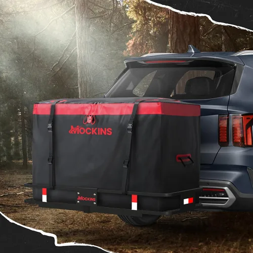 Vista 8 de Mockins - Bolsa de transporte de carga para remolque de 15 pies cúbicos con 4 cubos de embalaje 48"x18"x31" Waterproof Cargo Bag for Hitch Carrier