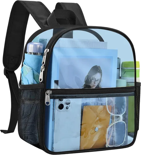 Vista 33 de Mochila transparente USPECLARE aprobada para estadio 12×6×12, Bolso transparente resistente al agua para eventos de estadio, conciertos, trabajo