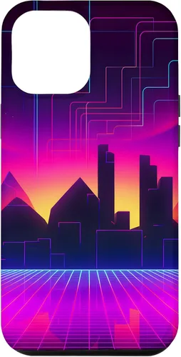 Vista 6 de Funda para iPhone 15 Retrowave 80s City Vaporwave Synthwave