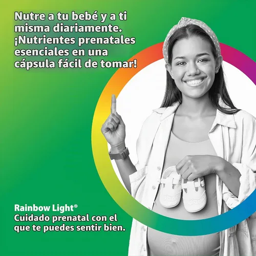 Vista 3 de Rainbow Light - Vitaminas prenatales para mujeres, 30 comprimidos, nutrición esencial para mamá y bebé, nutrientes alimentarios reales, con hierro