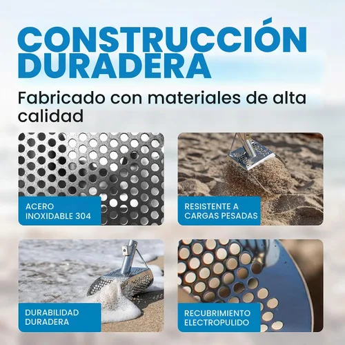 Vista 7 de CKG Cuchara de arena para detección de metales, cuchara de metal resistente, acero inoxidable 304, pala detector de metales con mango, detector