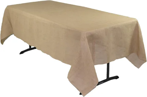 Vista 8 de Your Chair Covers - Mantel redondo de yute rústico de yute natural de 60 pulgadas para bodas, fiestas, cocina, hogar, comedor
