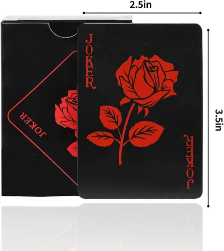 Vista 7 de Joyoldelf Cartas de juego, baraja de cartas impermeable con patrón único y respaldo de flores, póker de PVC para fiestas, juegos y magia