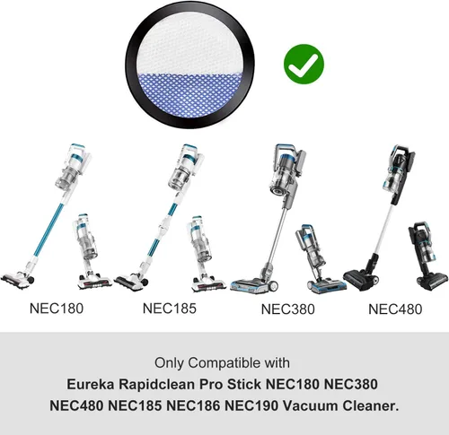 Vista 2 de Filtro Rapidclean Pro solo compatible con aspiradoras Eureka Rapidclean Pro Stick NEC180, NEC280TL, NEC380, NEC480, NEC185, NEC186, NEC190.