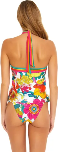 Vista 2 de Trina Turk Women's Standard Fontaine Tankini Top-Adjustable, Tie Back, Swimwear Separates