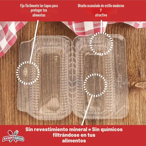 Vista 5 de Bandejas de plástico resistentes para perros calientes con bloqueo. Paquete de 25. Botes de presentación de alimentos desechables de primera calidad