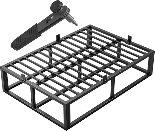 Vista 16 de Bilily Marco de cama individual de 14 pulgadas con soporte de listones de acero resistente, plataforma de metal resistente para colchón