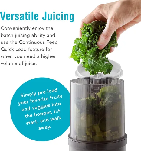 Vista 3 de Shine Multi-Batch Compact Cold Press Juicer SMB-1, manos libres, tolva de alimentación continua, portátil Blanco
