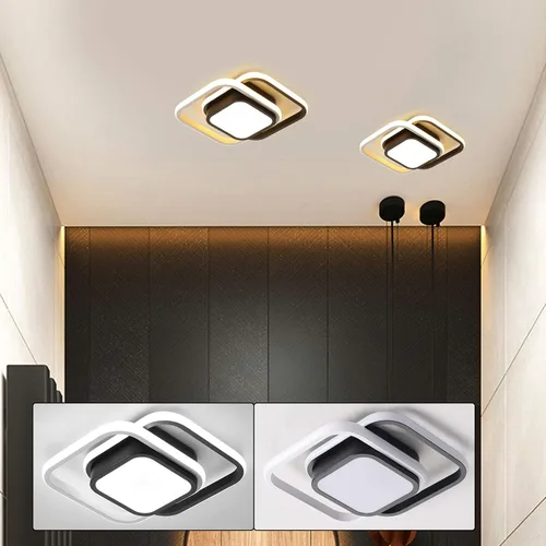 Vista 2 de TFCFL Lámpara de techo LED cuadrada de 10 pulgadas, lámpara de techo moderna de 21 W, luces de pasillo, accesorios de iluminación, pantalla acrílica
