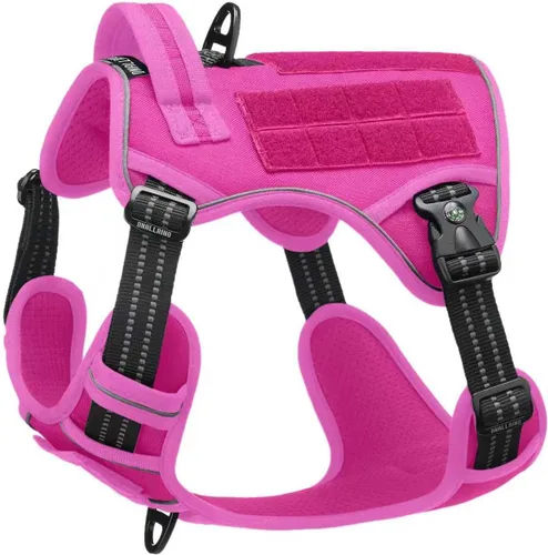 Vista 13 de Arnés táctico para perros medianos y grandes, control ajustable sin tirones con asa, chaleco reflectante resistente, talla XL Verde militar