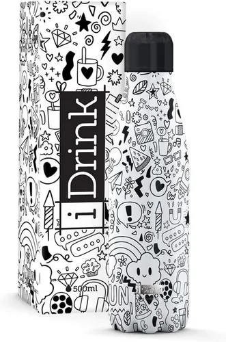 Vista 6 de IDRINK® Botella térmica revolucionaria, 2 paredes, botella de acero inoxidable, 16.9 fl oz UNICORN