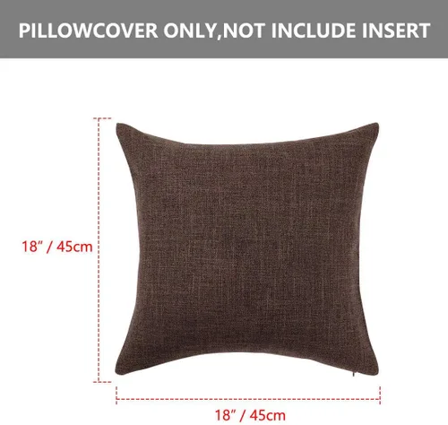 Vista 4 de uxcell Paquete de 2 fundas de almohada de lino, fundas de cojín de lino con forro de algodón en blanco, fundas de almohada cuadradas decorativas