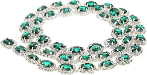 Vista 8 de Borde de diamantes de imitación de 1 yarda, cierre de diamantes de imitación de cristal, flecos para coser joyas, manualidades