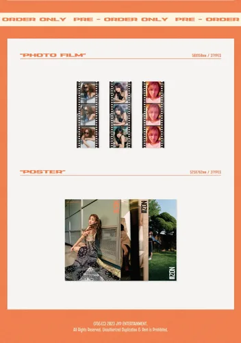 Vista 6 de JIHYO TWICE - ZONE (1er mini álbum) CD+Beneficio de preventa+Póster plegado (Y ver, 1 póster plegado)