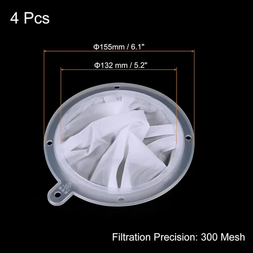 Vista 2 de PATIKIL Colador de filtro de alimentos de 6.1 pulgadas de diámetro exterior, paquete de 4 filtros de malla de 300 filtros de malla fina para jugo