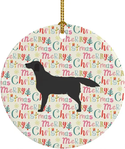Vista 35 de Caroline's Treasures Affenpinscher - Adorno de cerámica con texto en inglés "Merry Christmas", multicolor para colgar en el árbol de Navidad