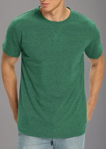 Vista 60 de NITAGUT Camiseta clásica de algodón para hombre con cuello redondo