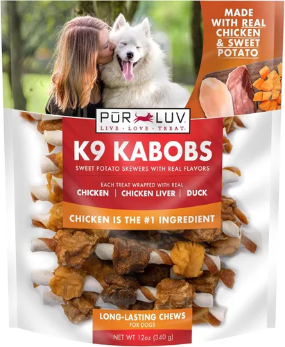 Vista 15 de Pur Luv Paquete de carne seca y kabob, golosinas para perros de cecina, 16 onzas + golosinas K9 de pollo y pato, 12 onzas, fácilmente digeribles
