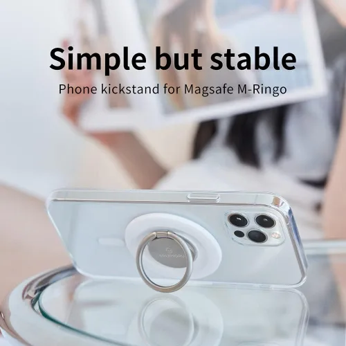 Vista 4 de Sinjimoru M-Ringo - Anillo magnético para teléfono celular, rotación de 360 grados, agarre de dedo para soporte de anillo magnético compatible