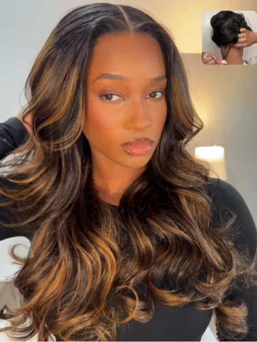 Vista 15 de Nadula Bye Bye Cap 13x4 HD Cuero Cabelludo Real 3D Body Wave Pelucas de Encaje Frontal de Cabello Humano Pre Todo, Peluca Sin Pegamento con Cordón