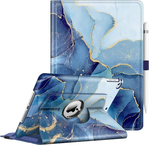 Vista 13 de Fintie - Funda giratoria para iPad 6ª/5ª generación (2018/2017), iPad Air 2 / Air 1 (24.6 cm) - Funda giratoria de 360 grados con pie, función