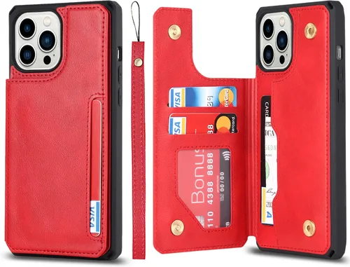 Vista 9 de Cavor Funda para iPhone 11 Pro Max con tarjetero y tarjetero, funda tipo cartera con tarjetero para tarjetas de crédito para iPhone11ProMax, funda