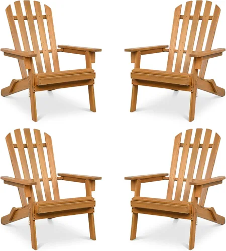 Vista 11 de Tangkula Silla Adirondack plegable de madera de acacia, 400 libras, 1