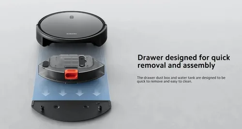 Vista 5 de Xiaomi Robot Vacuum E10C, potente ventilador de succión de 3500Pa, combinación de múltiples sensores, control de aplicaciones, tanque de agua