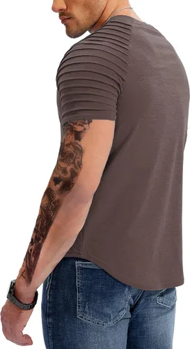 Vista 3 de Pinkbomb Camisetas musculares para hombre, de manga corta, para entrenamiento, gimnasio, ajustadas, para hombre